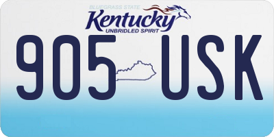KY license plate 905USK