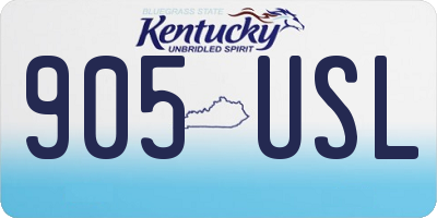 KY license plate 905USL