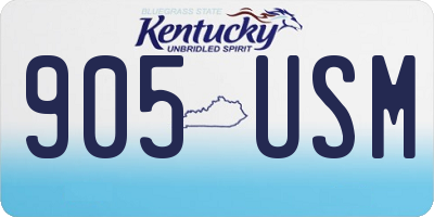 KY license plate 905USM