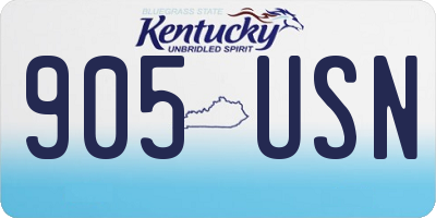KY license plate 905USN