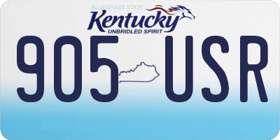 KY license plate 905USR