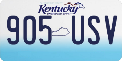 KY license plate 905USV