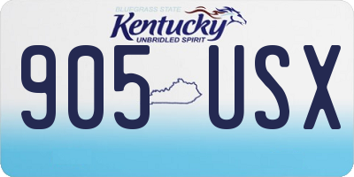 KY license plate 905USX