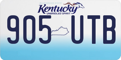 KY license plate 905UTB