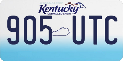 KY license plate 905UTC