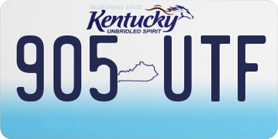 KY license plate 905UTF
