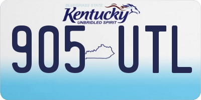 KY license plate 905UTL
