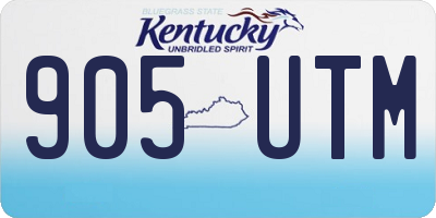 KY license plate 905UTM