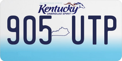 KY license plate 905UTP