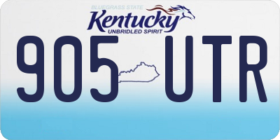 KY license plate 905UTR