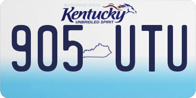 KY license plate 905UTU