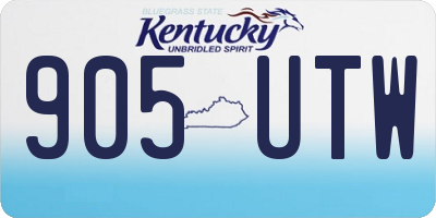 KY license plate 905UTW