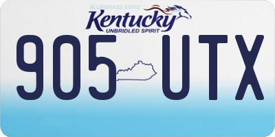 KY license plate 905UTX