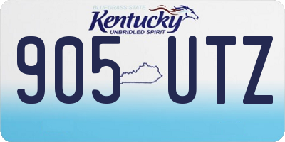 KY license plate 905UTZ