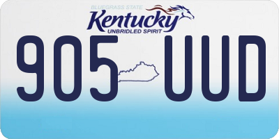 KY license plate 905UUD