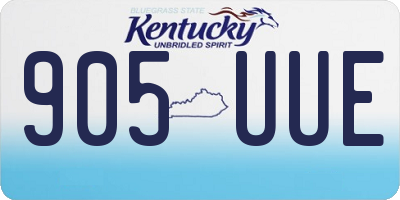 KY license plate 905UUE