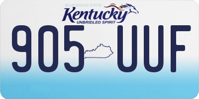 KY license plate 905UUF
