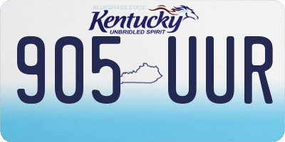 KY license plate 905UUR