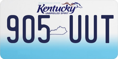 KY license plate 905UUT