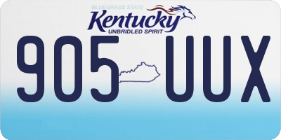 KY license plate 905UUX