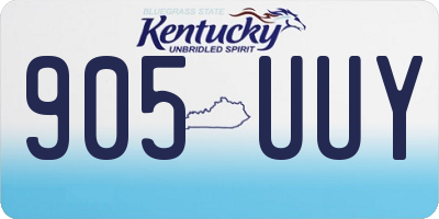 KY license plate 905UUY