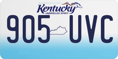 KY license plate 905UVC