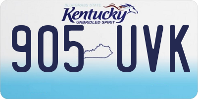 KY license plate 905UVK