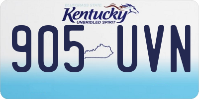 KY license plate 905UVN