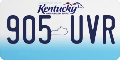 KY license plate 905UVR