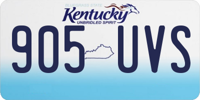 KY license plate 905UVS