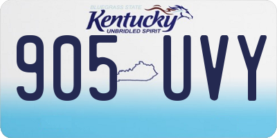 KY license plate 905UVY