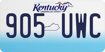 KY license plate 905UWC