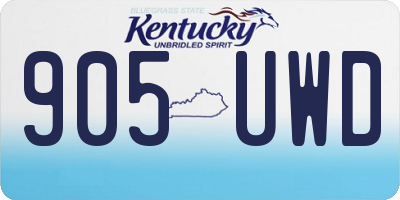 KY license plate 905UWD