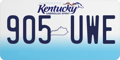 KY license plate 905UWE
