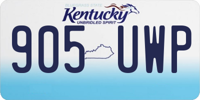 KY license plate 905UWP