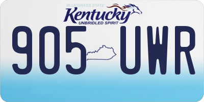 KY license plate 905UWR
