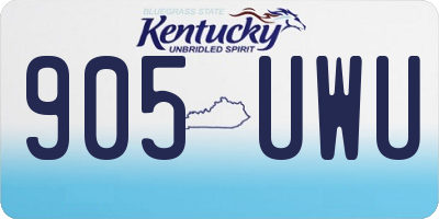 KY license plate 905UWU