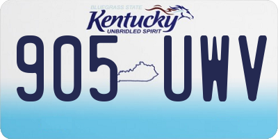 KY license plate 905UWV