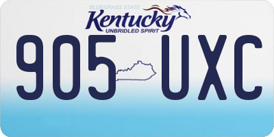 KY license plate 905UXC