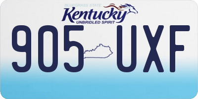 KY license plate 905UXF