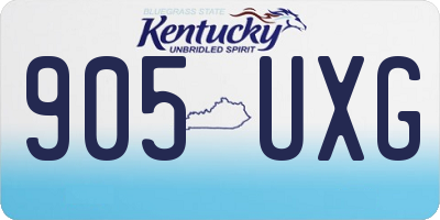 KY license plate 905UXG