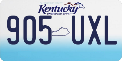 KY license plate 905UXL