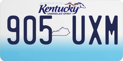 KY license plate 905UXM