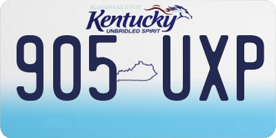 KY license plate 905UXP