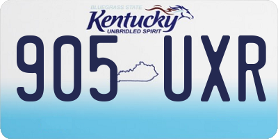 KY license plate 905UXR