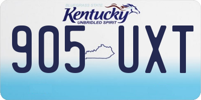 KY license plate 905UXT