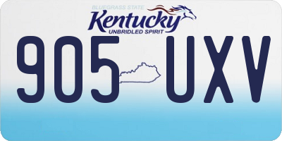 KY license plate 905UXV
