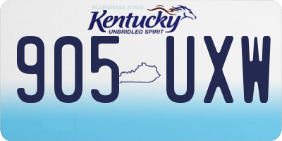 KY license plate 905UXW