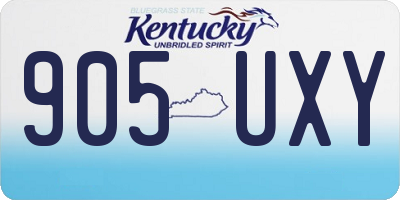 KY license plate 905UXY
