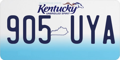 KY license plate 905UYA